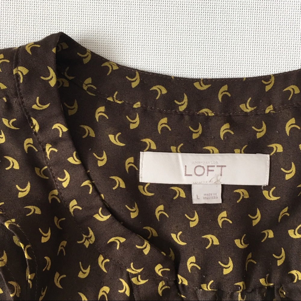 Loft ruffle top blouse shirt size L - Picture 3 of 4